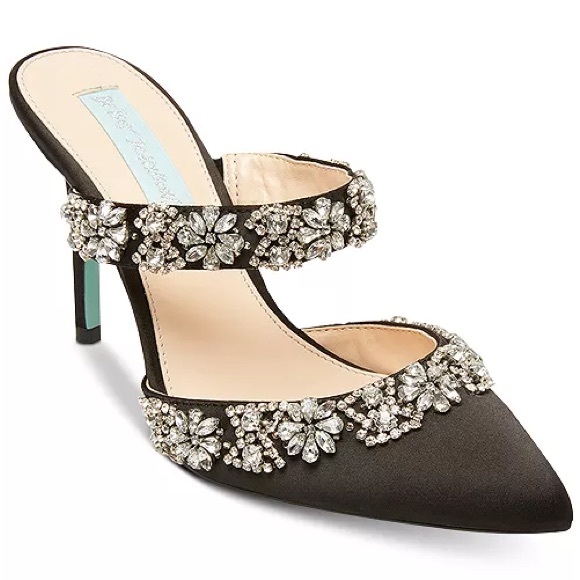Betsey Johnson Shoes - Betsey Johnson Blue Elina Evening Slip On Pumps Mule Heels